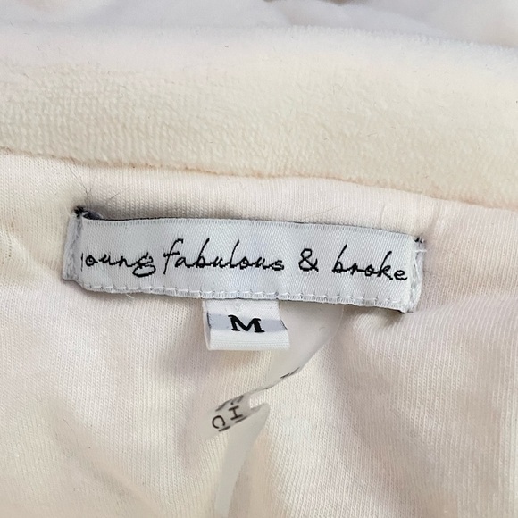 Young Fabulous & Broke Flurry Velour Jacket in Cream Size Medium - Picture 6 of 11
